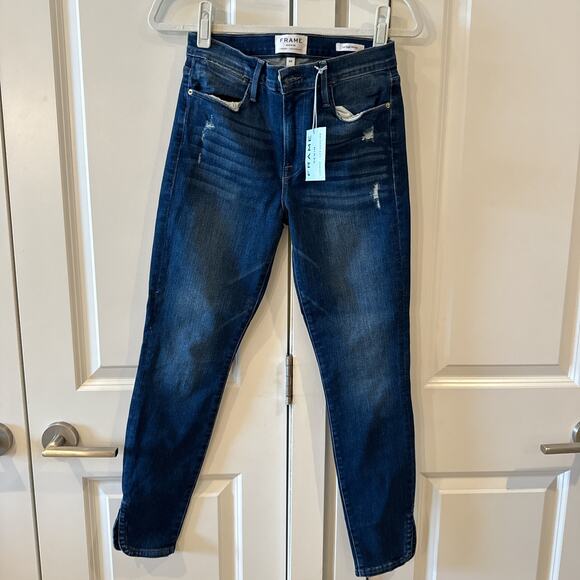 Frame Denim Denim - Frame Denim Women's Skinny Jeans - Dark Blue